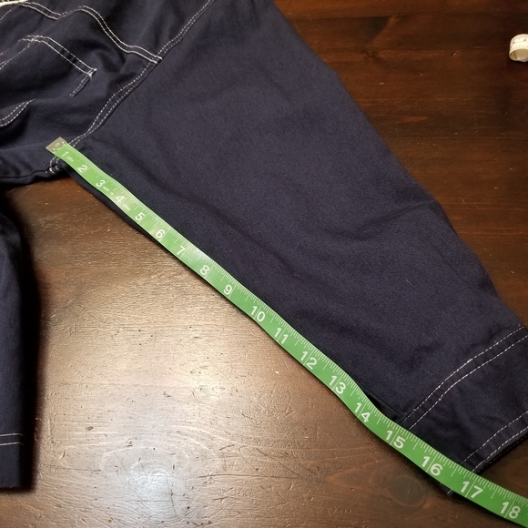 Vintage, On Que, Blue Cotton with White Stitching Zippered Jacket, large - Picture 7 of 10